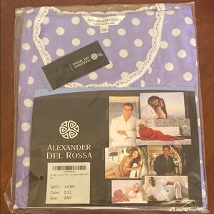 Alexander Del Rossa Purple Polka Dot Nightgown
